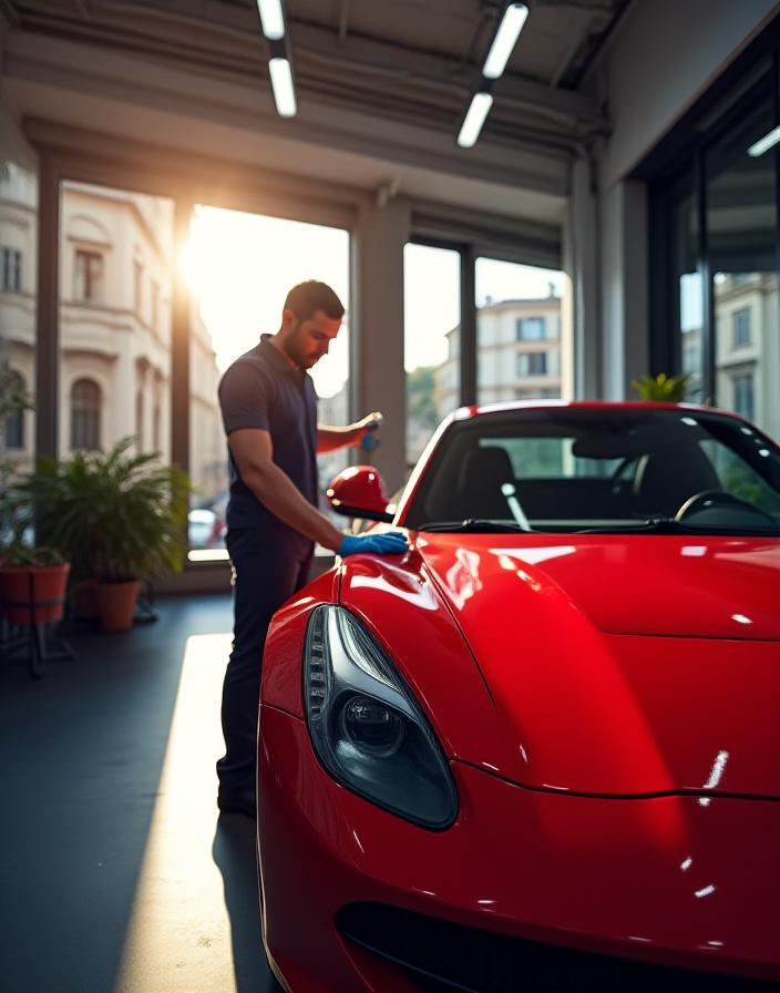 Vista esterna dell'autolavaggio Primavera Brillante a Roma
